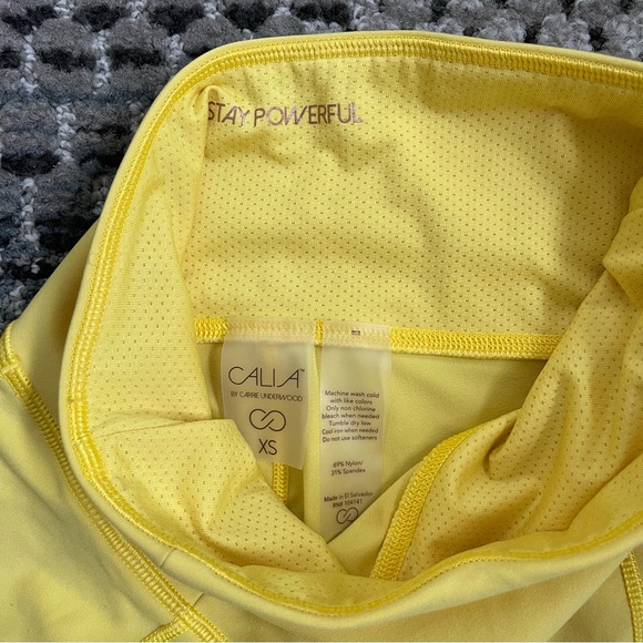 Calia by Carrie Underwood Womens High Rise Bike Shorts in Yellow, Size XS - Picture 6 of 7